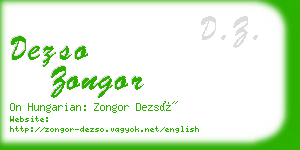 dezso zongor business card